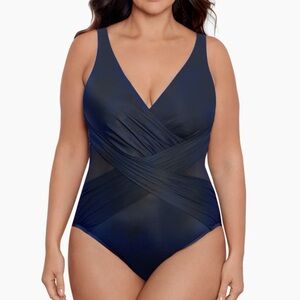 MIRACLESUIT Plus Size Crossover One Piece Swimsuit! Retail $189